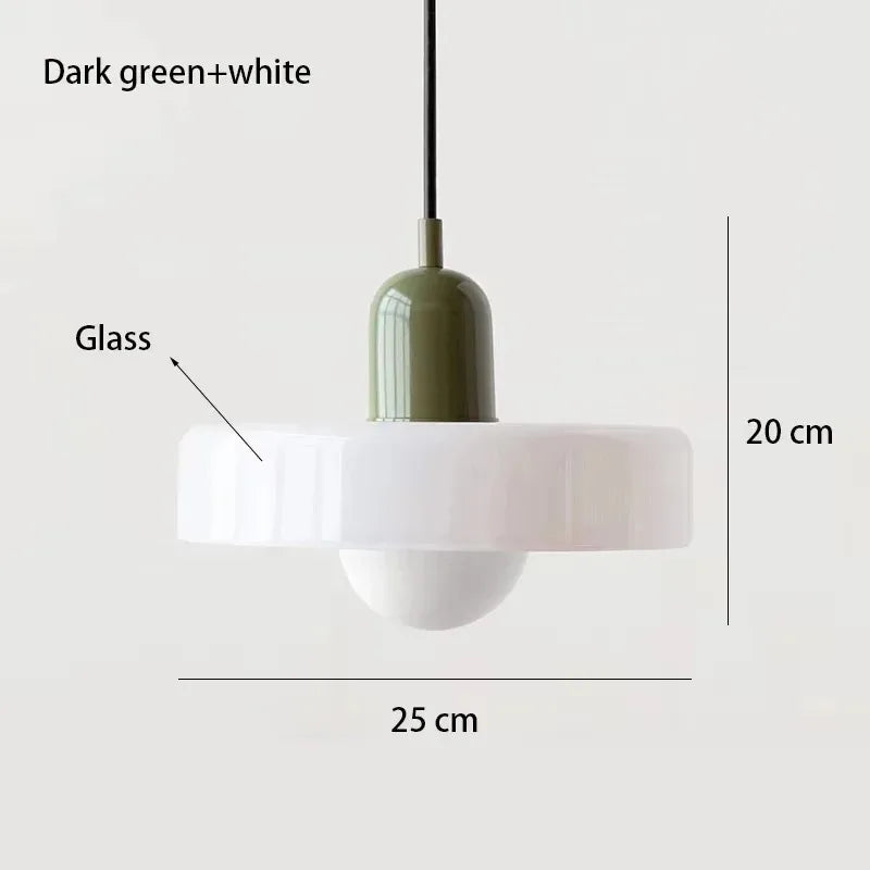 White3 Body Color Retro Glass Pendant Light E27 Socket for Home Decor