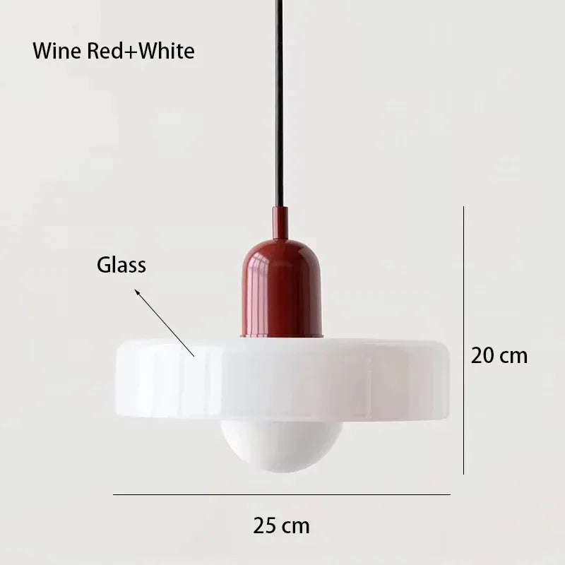 White1 Body Color Retro Glass Pendant Light E27 Socket for Home Decor