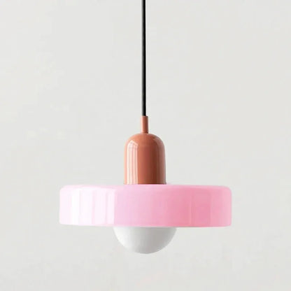 Pink2 Body Color Retro Glass Pendant Light E27 Socket for Home Decor