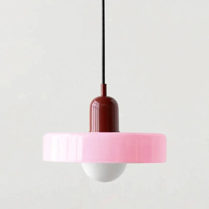 Pink1 Body Color Retro Glass Pendant Light E27 Socket for Home Decor