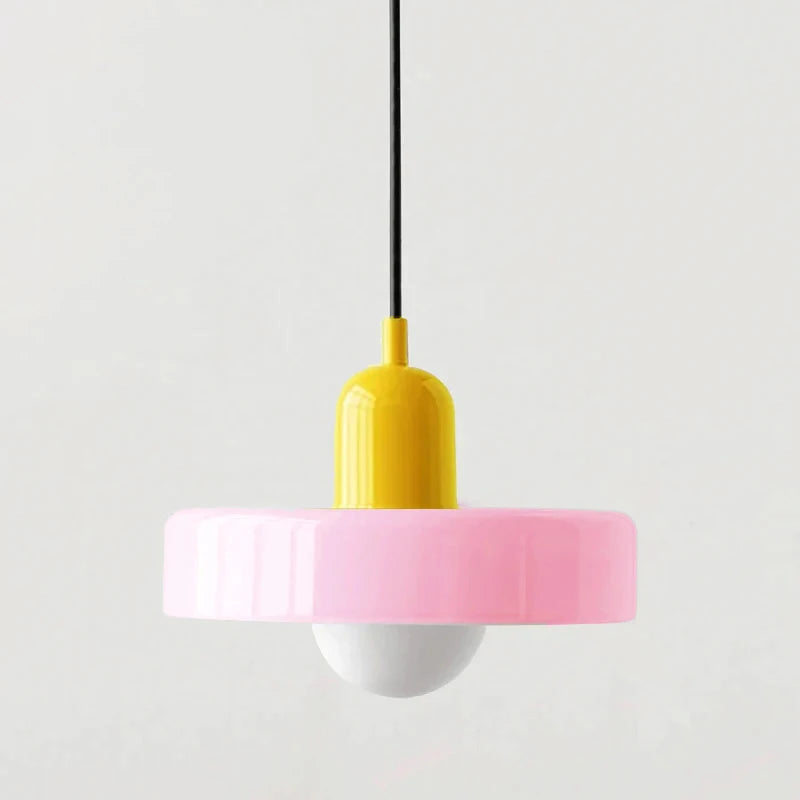 Pink5 Body Color Retro Glass Pendant Light E27 Socket for Home Decor