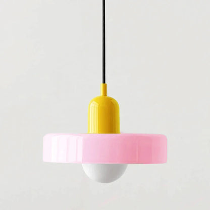 Pink5 Body Color Retro Glass Pendant Light E27 Socket for Home Decor