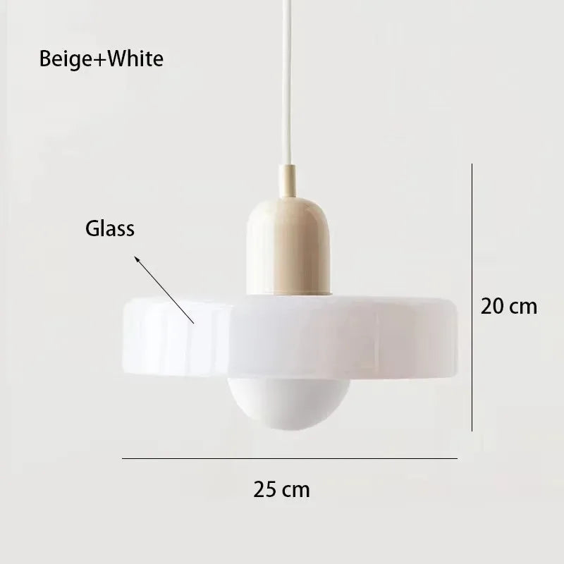 White4 Body Color Retro Glass Pendant Light E27 Socket for Home Decor