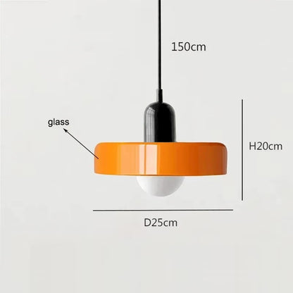 Orange5 Body Color Retro Glass Pendant Light E27 Socket for Home Decor